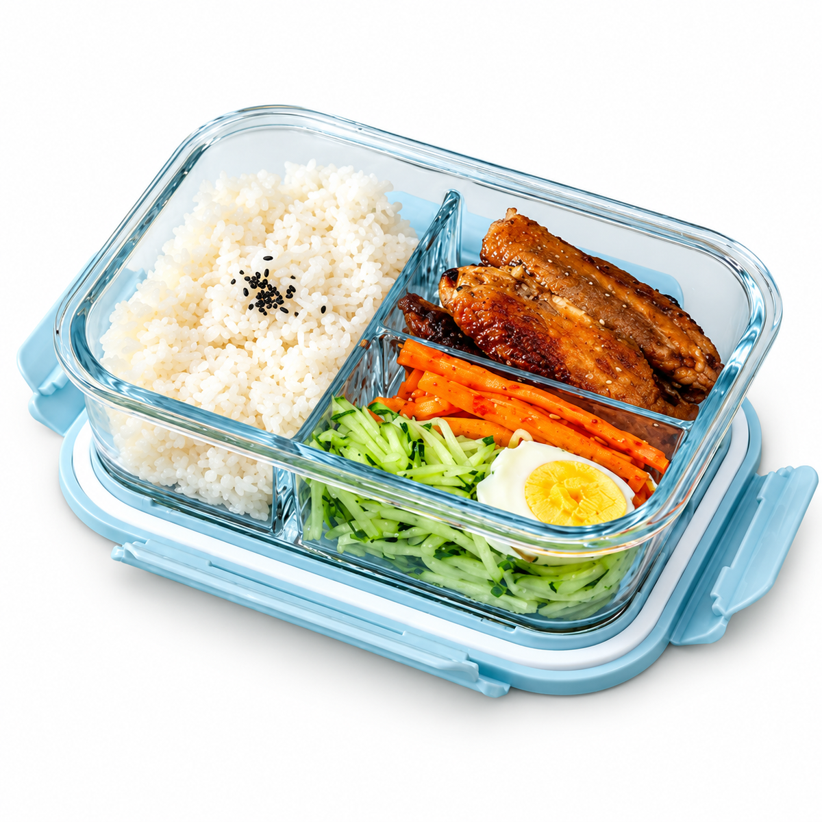 1040ml Two-Compartment Glass Lunch Box