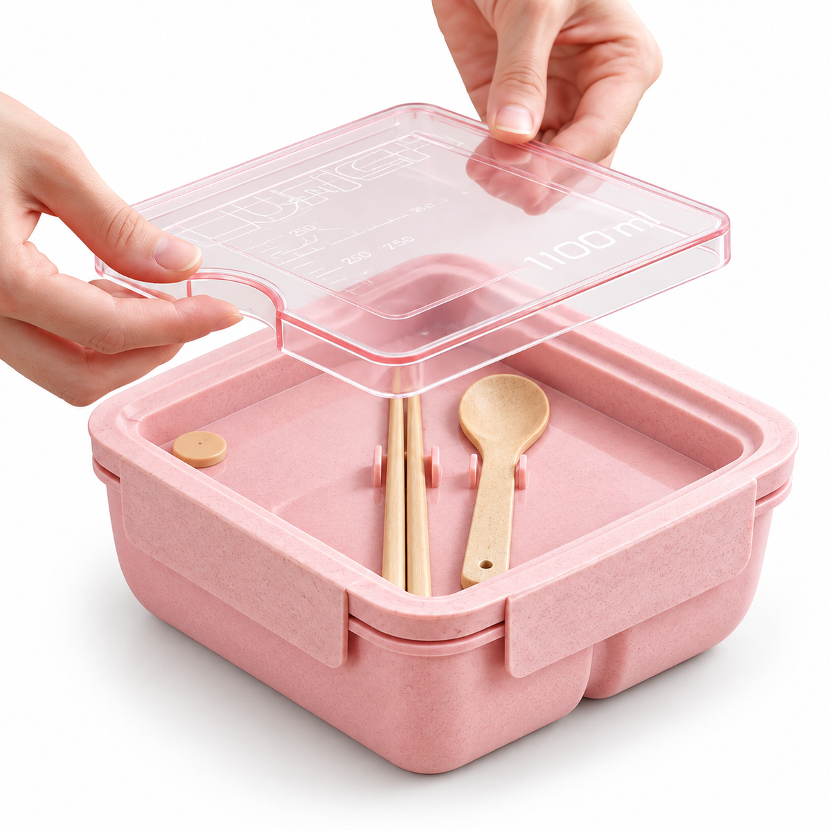1100ml Wheat Straw Meal Prep Lunch Box