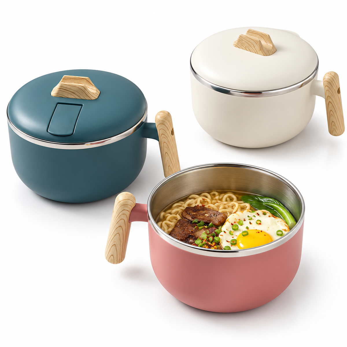 1200ml Wooden Handle Ramen Bowl