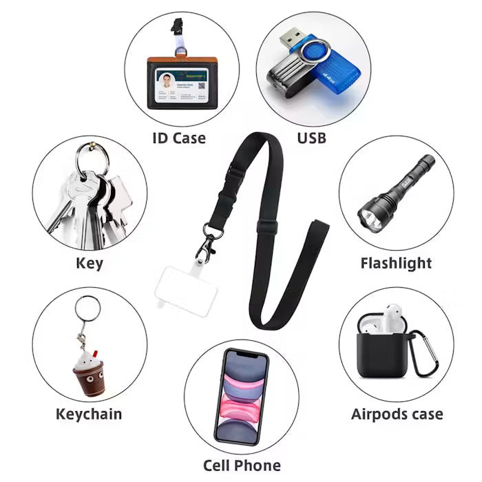 Adjustable Crossbody Phone Lanyard With Quick-Release Buckle