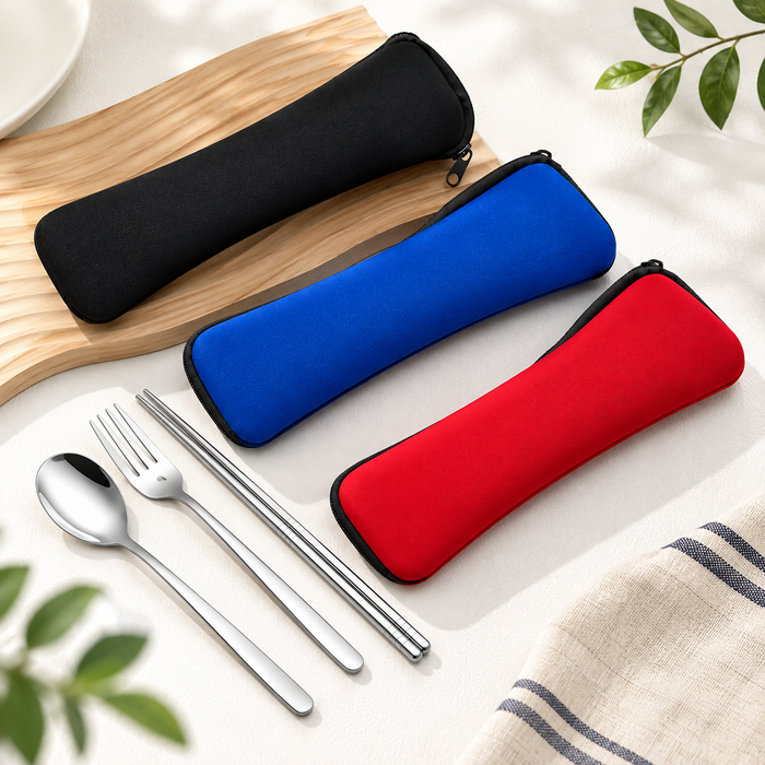 3-Piece Cutlery Set with Neoprene Pouch