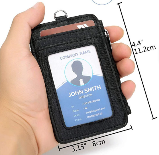 Premium PU Zip ID Card Holder