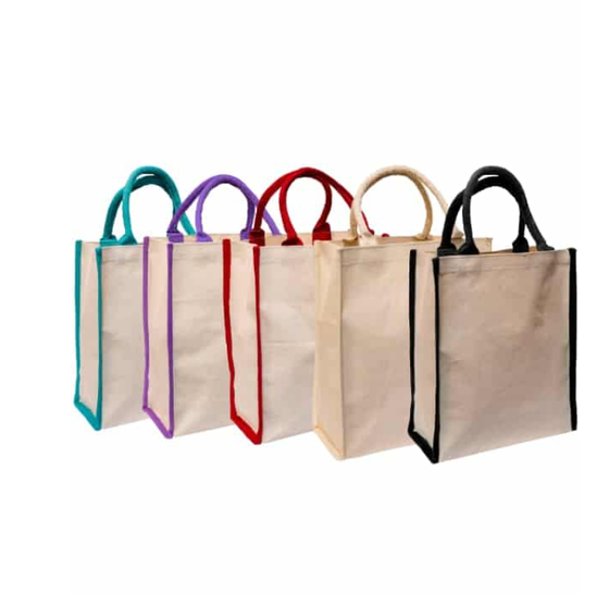 SideStripe Portrait Laminated Canvas Tote Bag