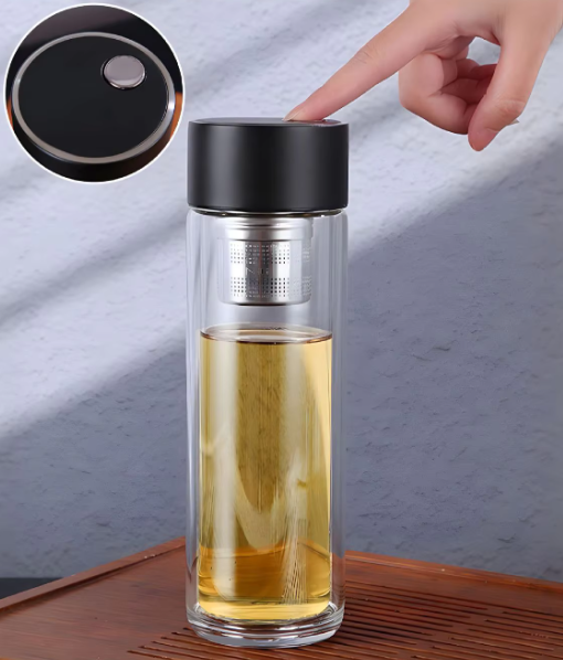 MagniBrew 300ml Double Wall Glass Infuser Bottle