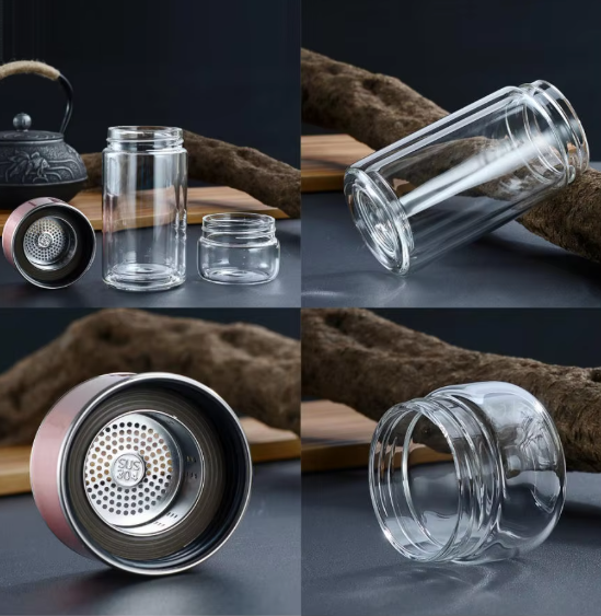BrewShield 350ml Double Wall Glass Flask - hover image