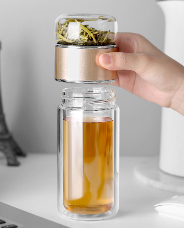 BrewShield 350ml Double Wall Glass Flask