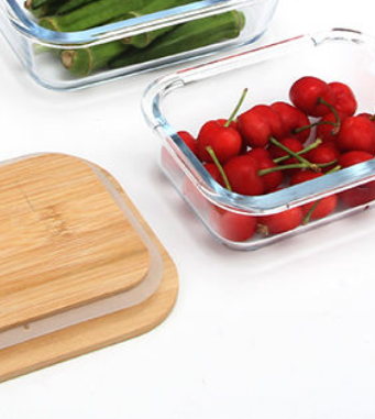 400ml Bamboo Lid Glass Food Container - hover image