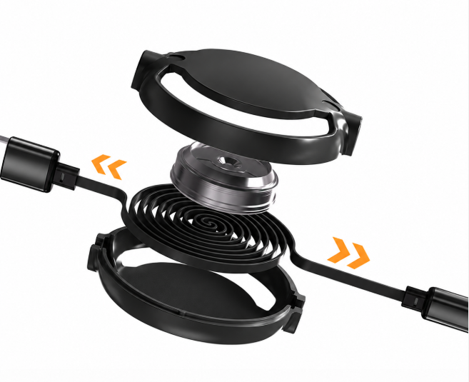 3-in-1 Compact Retractable Charging Cable  ( 2.4A)