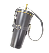 Adjustable PU Leather Cup Carrier
