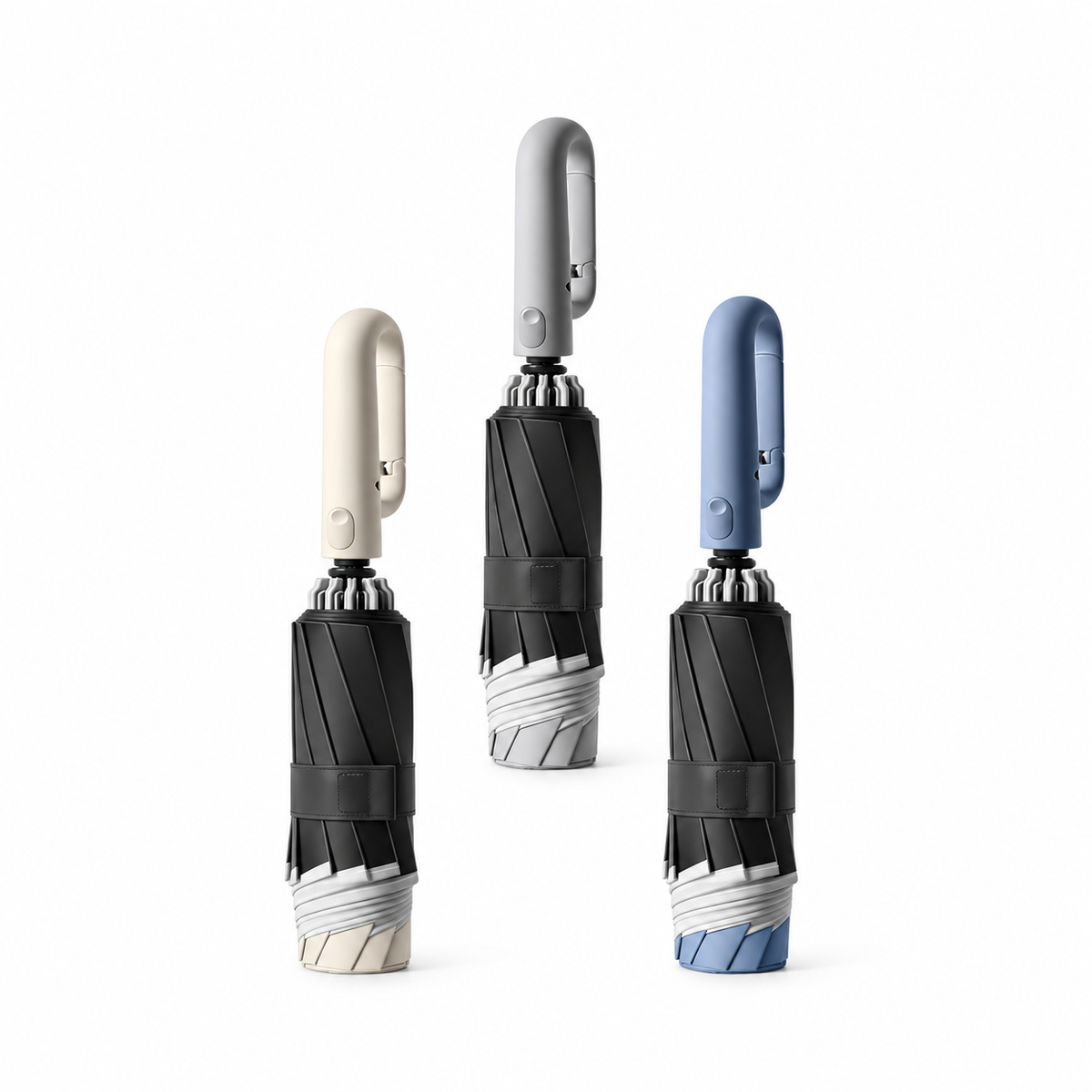 23" Automatic Foldable UV Umbrella with Carabiner