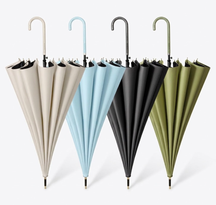 23" Elegant Straight Umbrella with Leather Handle