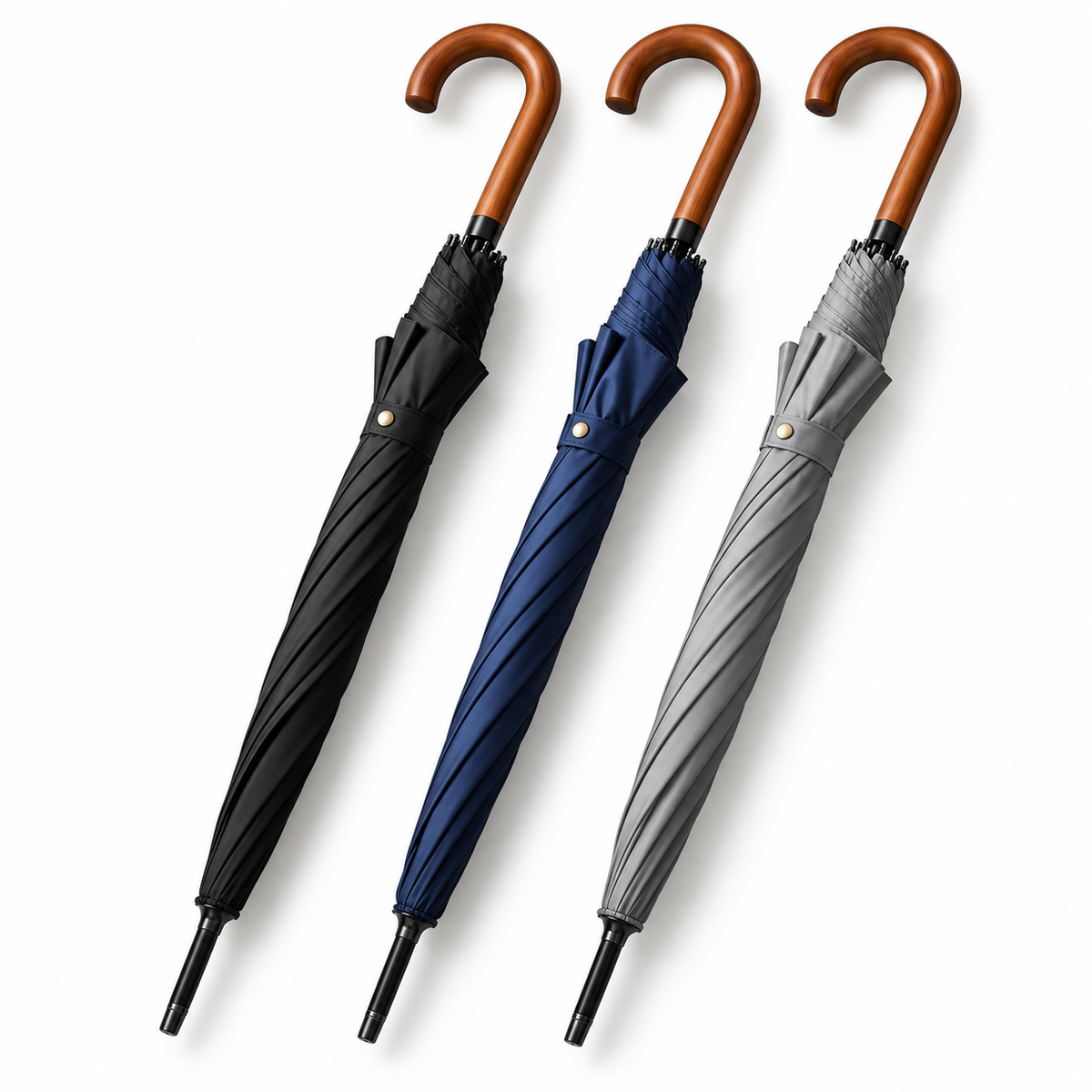 25" Golf Umbrella with Wooden J-Hook Handle