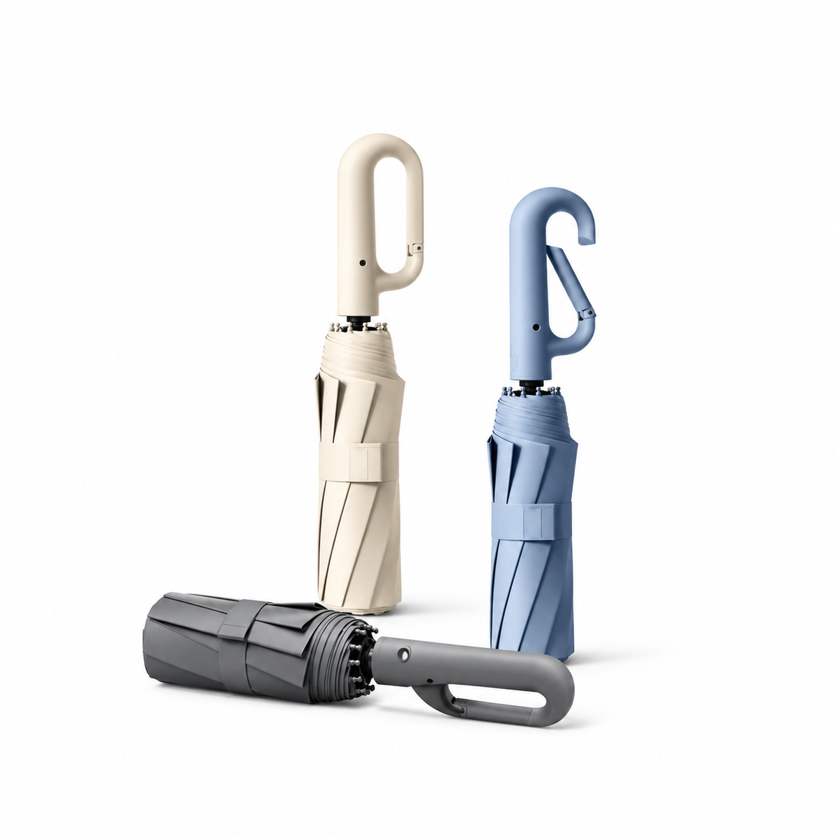 27" Automatic Foldable UV Umbrella with Carabiner