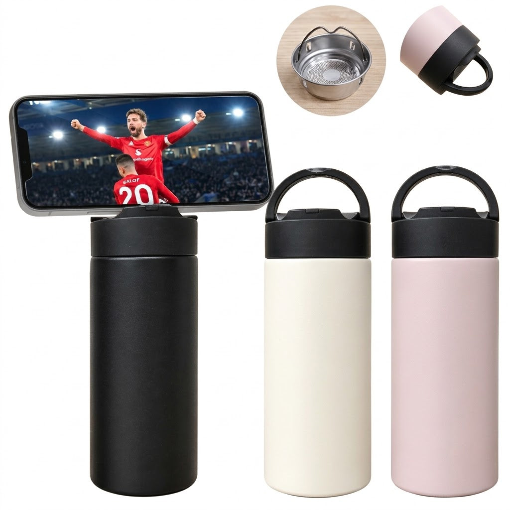 300ml Phone Stand Stainless Steel Vacuum Flask