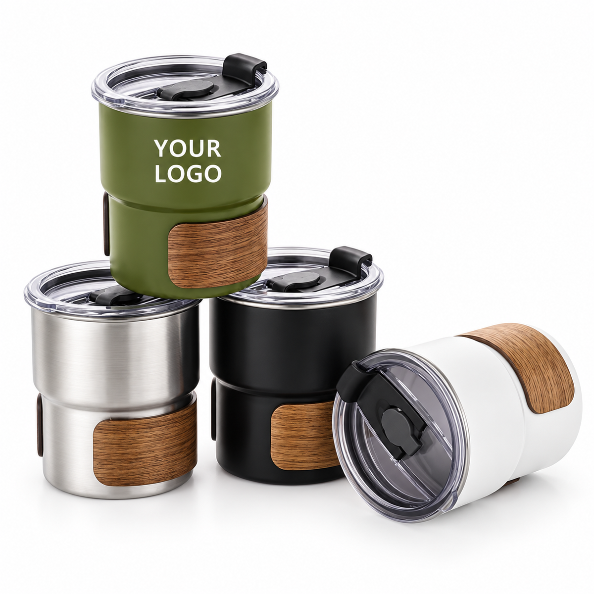 300ml WoodLoop Stainless Steel Tumbler