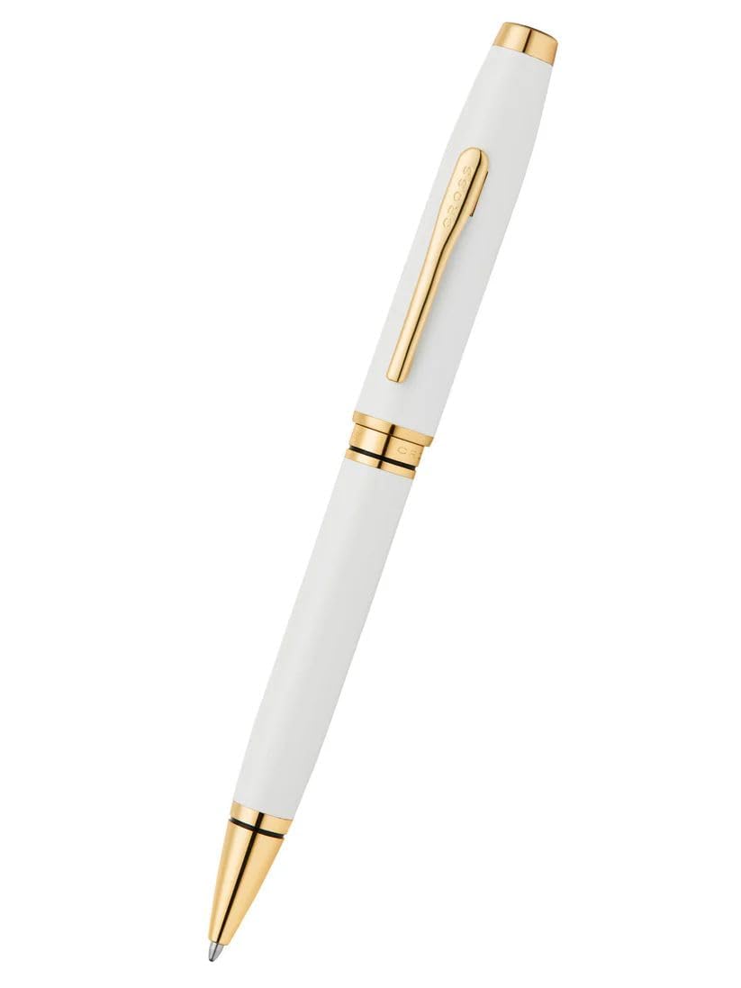 Cross Coventry Polished Chrome with Gold-Tone Ballpoint Pen - Refillable Pen for Smooth Writing - Professional, Elegant Accessory - Black Ink - Long-Lasting Use - Desk Essential - Gift-Ready