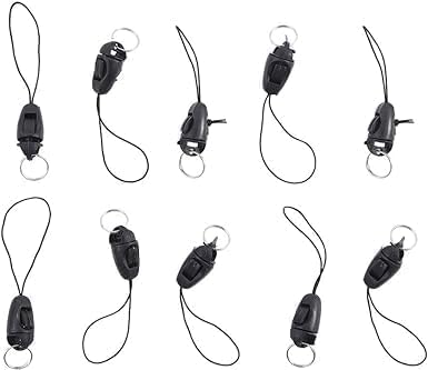 10Pcs Black Detachable Buckle Mobile Phone Accessories Pendant Buckle Small Sling Anti-Lost Lanyard Cords Hanging Head Keychains Hooks, Fasteners, Badge Lanyards
