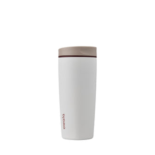 Owala SmoothSip Slider Insulated Stainless Steel Coffee Tumbler, Reusable Iced Coffee Cup, Hot Coffee Travel Mug, BPA Free 12 oz, Vanilla Bean
