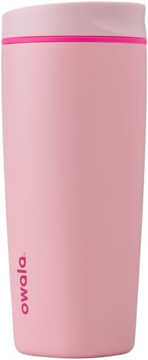 Owala SmoothSip Slider Insulated Stainless Steel Coffee Tumbler, Reusable Iced Coffee Cup, Hot Coffee Travel Mug, BPA Free 12 oz, Vanilla Bean