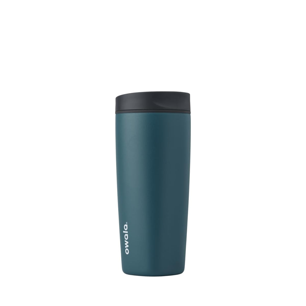 Owala SmoothSip Slider Insulated Stainless Steel Coffee Tumbler, Reusable Iced Coffee Cup, Hot Coffee Travel Mug, BPA Free 12 oz, Vanilla Bean