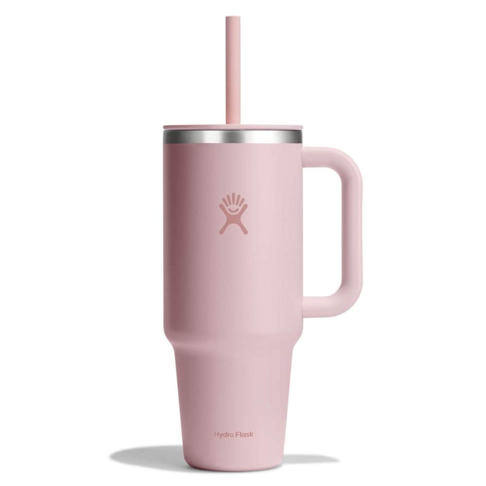 Hydro Flask Travel Tumbler with Handle, Lid and Straw - Insulated Stainless Steel in 32 Oz Trillium
