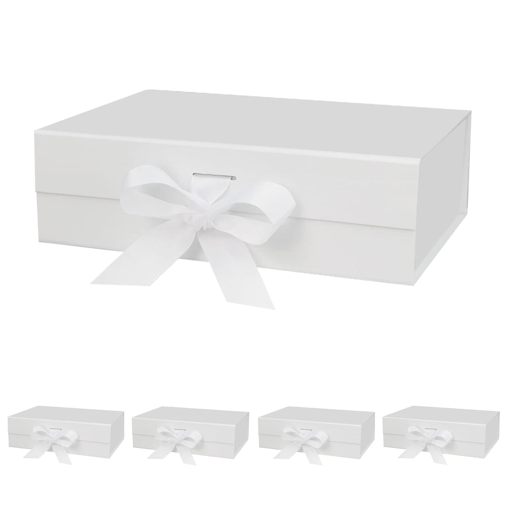DaiUni 10.5"X7.5"X3.1" Pink Magnetic Gift Box with Lid and Ribbon for Presents