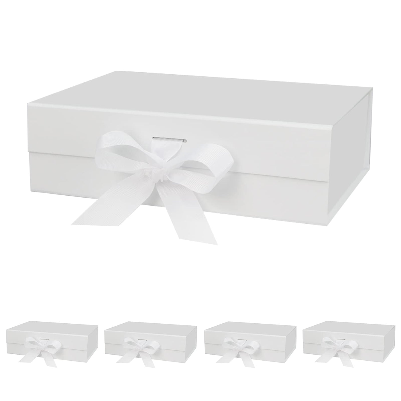 DaiUni 10.5"X7.5"X3.1" Pink Magnetic Gift Box with Lid and Ribbon for Presents