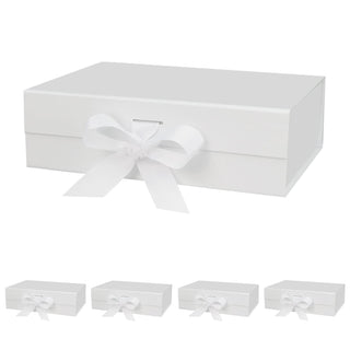 DaiUni 10.5"X7.5"X3.1" Pink Magnetic Gift Box with Lid and Ribbon for Presents