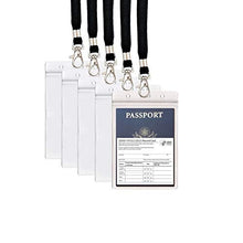 Passport Badge Holders with Extra PVC ID Card Holder and Woven Lanyards Ideal for Cruise and Vacation by CypesCrafts(2Pack Black Lanyards)