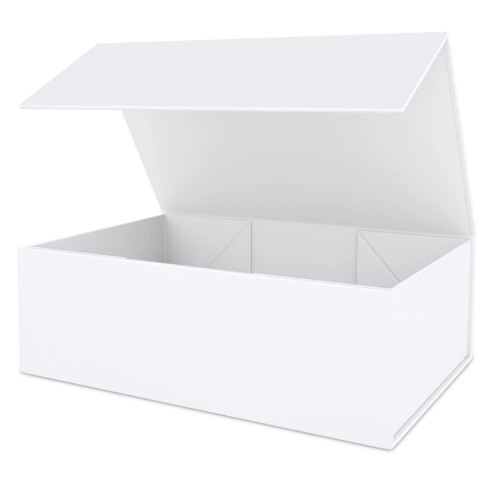 White Gift Box 10" x 6" x 3" with Magnetic Closure Lid Gift Boxe for Presents,Bridesmaid Gifts Boxes,Cute Box,Birthday Box,Luxury for Gift Packaging, Magnetic Gift Boxe for Wrapping Gifts (White)