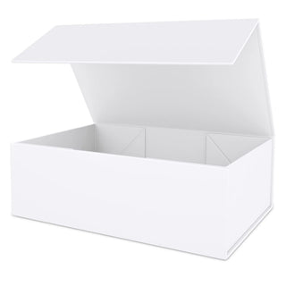 White Gift Box 10" x 6" x 3" with Magnetic Closure Lid Gift Boxe for Presents,Bridesmaid Gifts Boxes,Cute Box,Birthday Box,Luxury for Gift Packaging, Magnetic Gift Boxe for Wrapping Gifts (White)