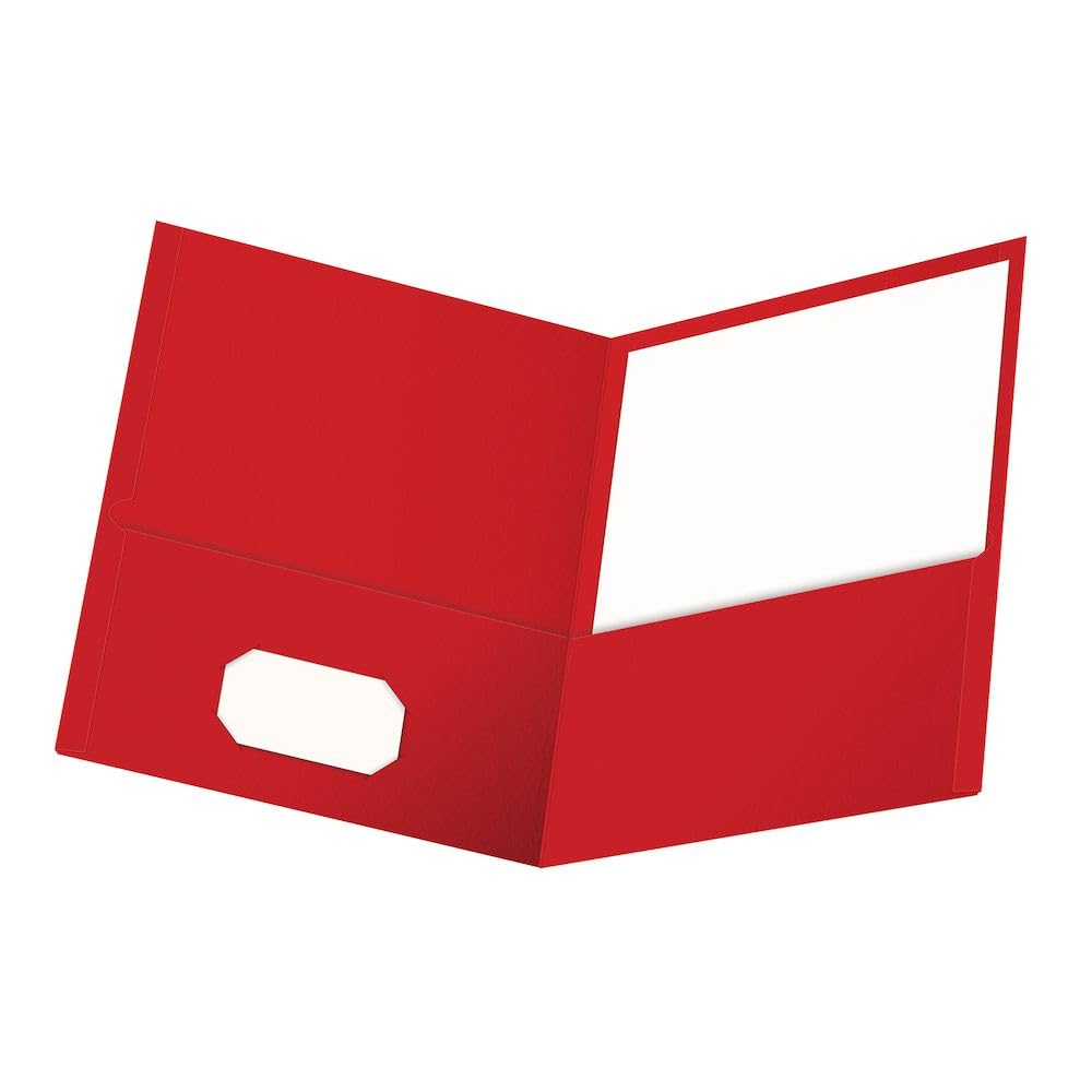 Oxford Twin-Pocket Folders, Textured Paper, Letter Size, Black, Holds 100 Sheets, Box of 25 (57506EE), 8-1/2 x 11