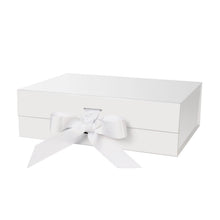 DaiJoob Gift Box with Lid for Presents 10.5x7.5x3.1 Inches with Ribbon and Magnetic Closure(1-Pack) (Black)