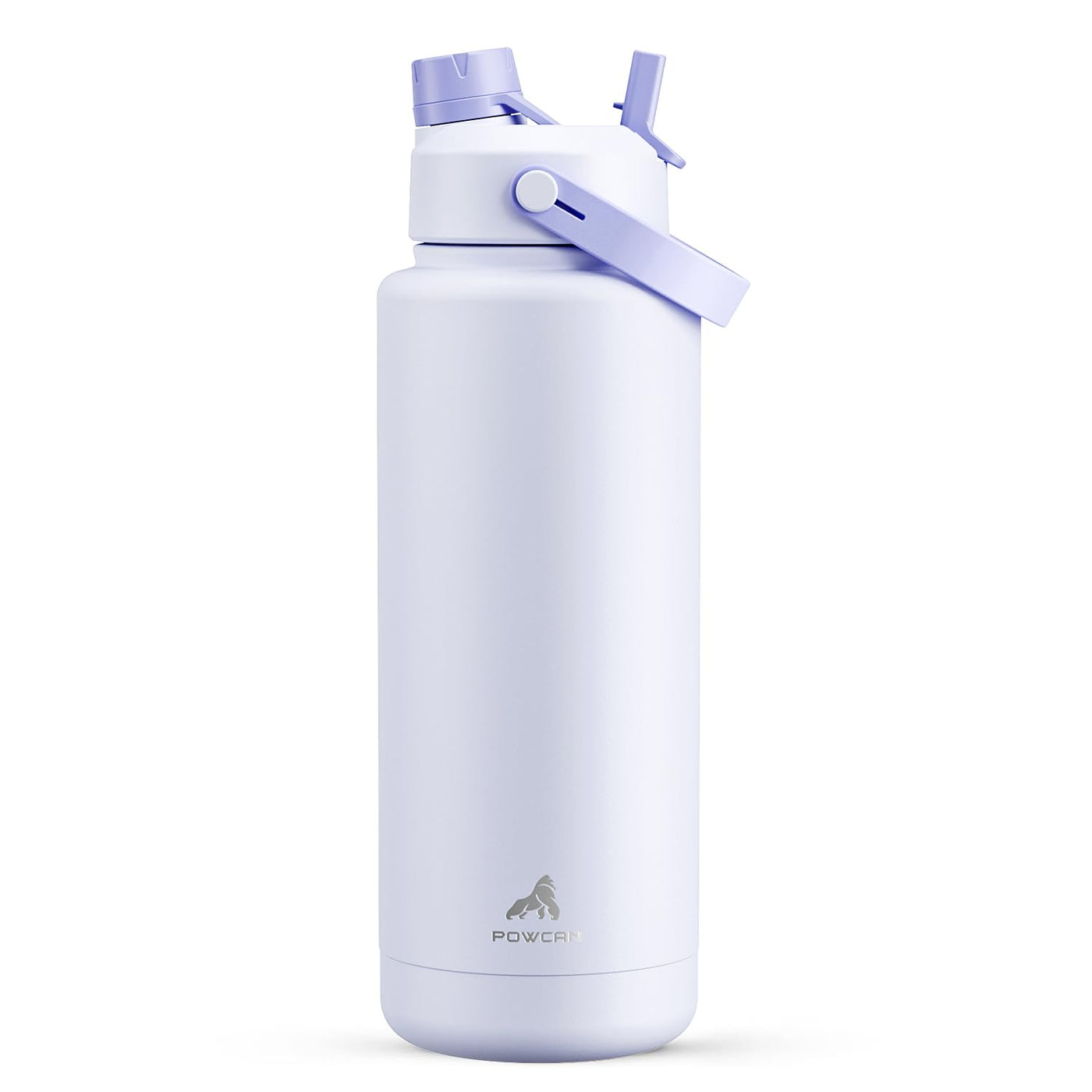POWCAN 26 oz Insulated Water Bottle with 2-in-1 Straw and Spout Lid, Keep Cold 24H, Leak-Proof, Fits in Car Cup Holder, Stainless Steel Water Bottle for Sports, Travel, and School (Cotton Candy)