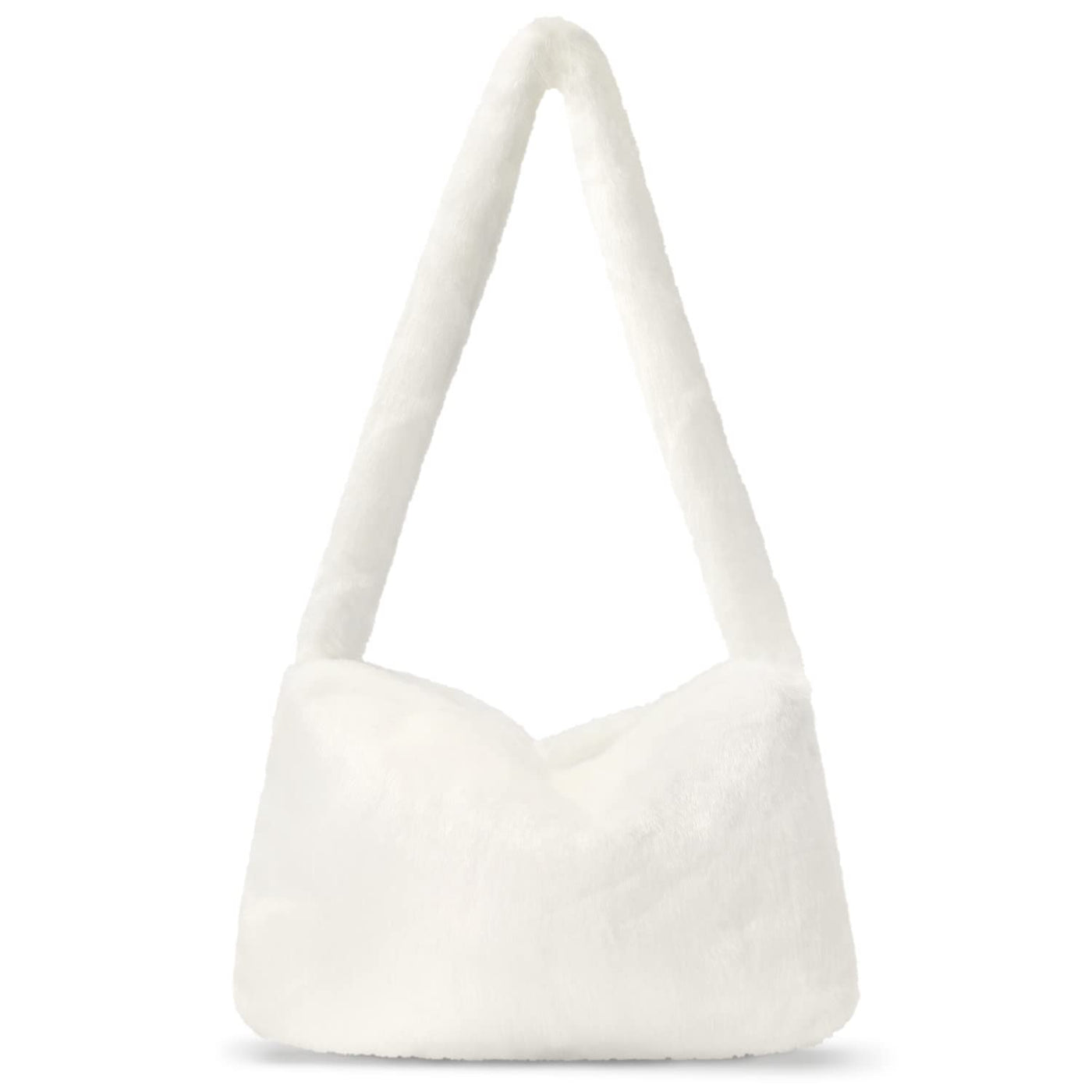 Fuzzy Tote Bag Y2K Fluffy Shoulder Bag Women Furry Purse Large Cute Plush Bag Ladies Faux Fur Bag for Autumn and Winter