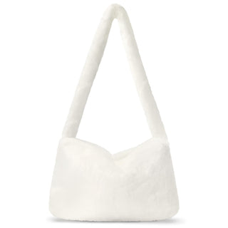 Fuzzy Tote Bag Y2K Fluffy Shoulder Bag Women Furry Purse Large Cute Plush Bag Ladies Faux Fur Bag for Autumn and Winter