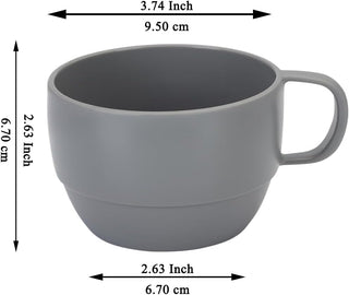 Coffee Mugs Set of 6, Coffee Cups 12oz, Durable Light Weight Plastic Mugs for Home, Outdoor, Picnic, Camping, Idea Birthday Gift