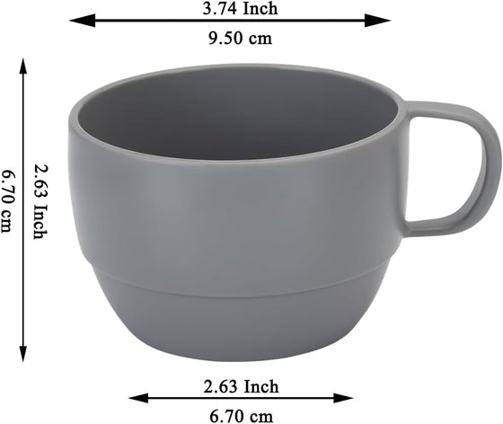 Coffee Mugs Set of 6, Coffee Cups 12oz, Durable Light Weight Plastic Mugs for Home, Outdoor, Picnic, Camping, Idea Birthday Gift - hover image
