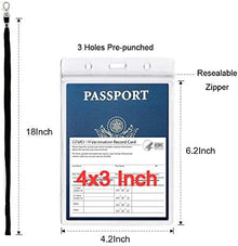 Passport Badge Holders with Extra PVC ID Card Holder and Woven Lanyards Ideal for Cruise and Vacation by CypesCrafts(2Pack Black Lanyards)