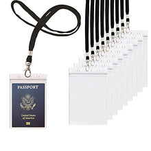 Passport Badge Holders with Extra PVC ID Card Holder and Woven Lanyards Ideal for Cruise and Vacation by CypesCrafts(2Pack Black Lanyards)