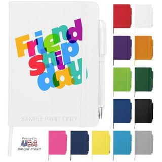 Personalized Notebook Journal – 5” x 7” Customized Notebook with Name, Text or Logo - 100 Page Custom Journal. Leatherette Hardcover & Pen - Black 1 Pack