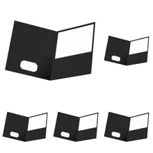 Oxford Twin-Pocket Folders, Textured Paper, Letter Size, Black, Holds 100 Sheets, Box of 25 (57506EE), 8-1/2 x 11