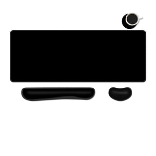 Desk Mat, Large Gaming Mouse Pad with Wrist Rest, 4 in1 XXL Mouse pad+Keyboard Wrist Rest+Mouse Pad Wrist Support+Cup Coaster Set, Ergonomic Desk Pad for Home Office, Trees Library