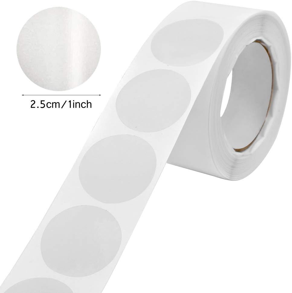 1000 Pcs Clear Retail Package Seals, 1 Inch Round Circle Wafer Seal Sticker Clear Round Labels for Envelopes, Box and Gift Packaging (500 Per Roll)