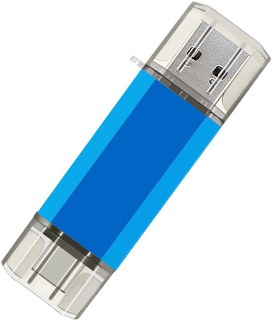 2-Pack 128GB USB C Flash Drive Dual Type C + USB A Memory Stick Jump Drive 2-in-1 Thumb Drive for Storage and Backup (128GB*2 Black&Blue) - hover image