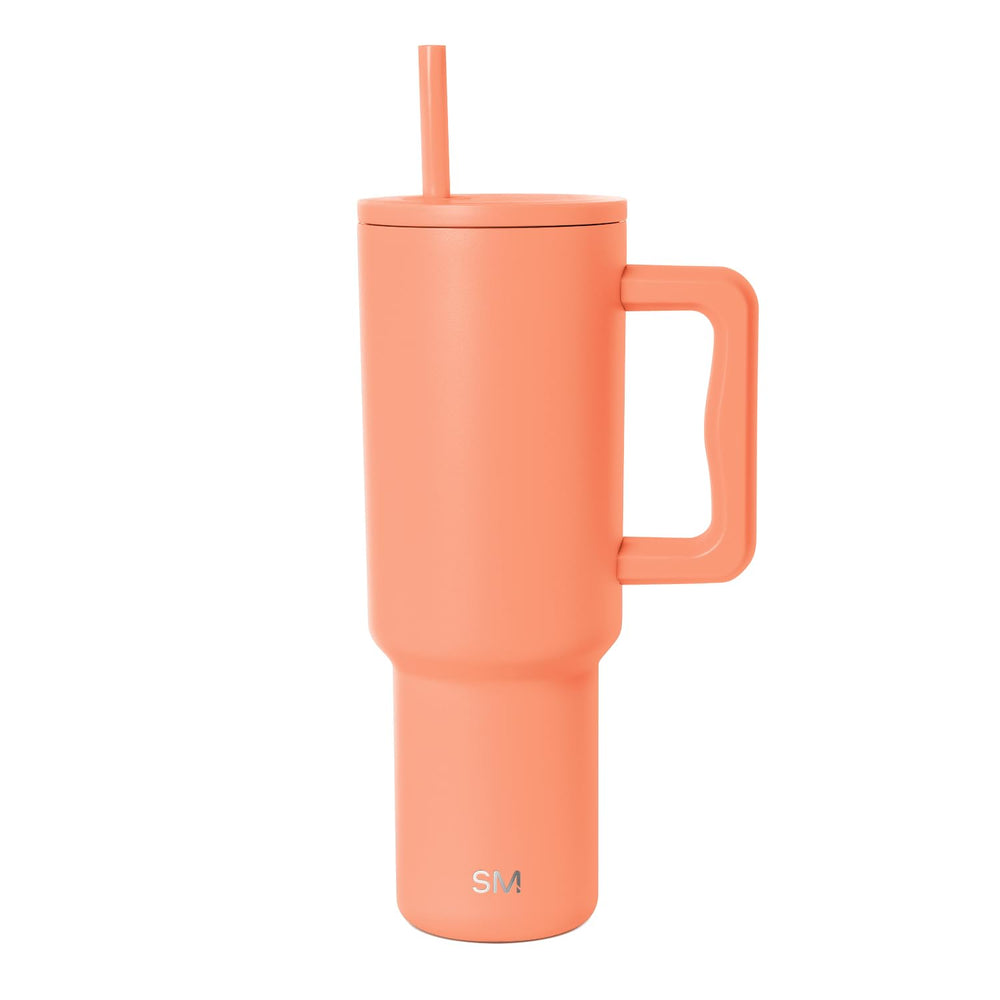 Simple Modern 40 oz Trek Tumbler with Handle and Straw Lid | Cup Holder Friendly Insulated Stainless Steel Travel Mug | Midnight Black