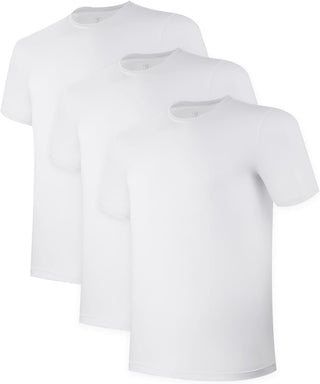BAMBOO COOL Mens Undershirts Pack, Soft T Shirts for Men, Moisture Wicking Tees, Stretchy Breathable Crew Neck Inner Shirt