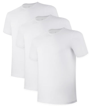 BAMBOO COOL Mens Undershirts Pack, Soft T Shirts for Men, Moisture Wicking Tees, Stretchy Breathable Crew Neck Inner Shirt