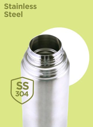 Milton Thermosteel Flip Lid Flask 350, Double Walled Vacuum Insulated Thermos 350 ml | 12 oz | 24 Hours Hot and Cold Water Bottle with Cover, 18/8 Stainless Steel, BPA Free, Leak-Proof | Silver