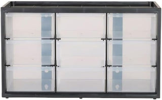CRAFTSMAN Storage Organizer, 30 Small Drawer Modular Storage System, Easily Stackable, Plastic, Black, White (CMST40730)